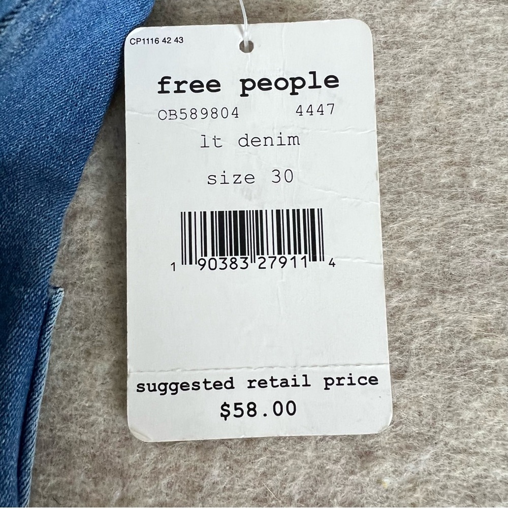 Free People Easy Goes IT Blue Women's Denim Jeggings - Size 30 - NWT - Picture 9 of 16
